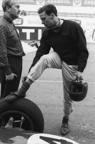 Avec Colin Chapman, Reims 1962 pendant les essais